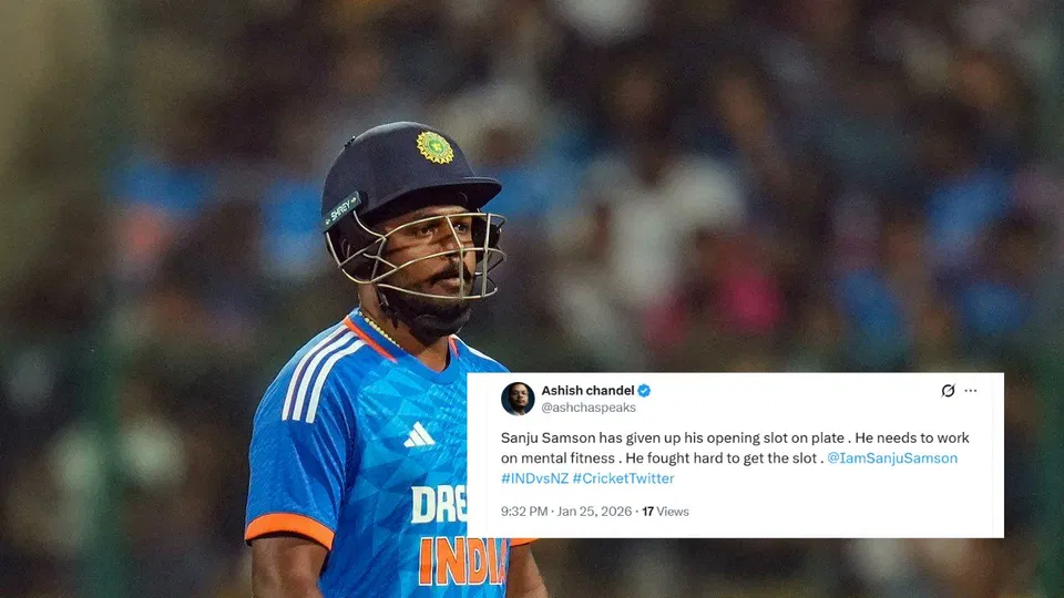 "Chokes under pressure": Fans fume after Sanju Samson's golden duck in 3rd T20I